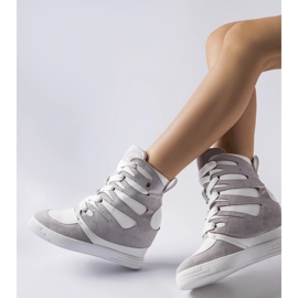 White and gray Pantaleone wedge sneakers grey 1 White and gray Pantaleone wedge sneakers grey 1