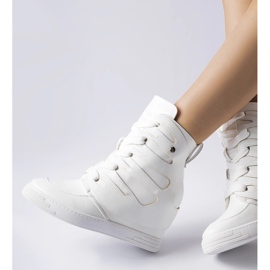 White Pantaleone wedge sneakers 1