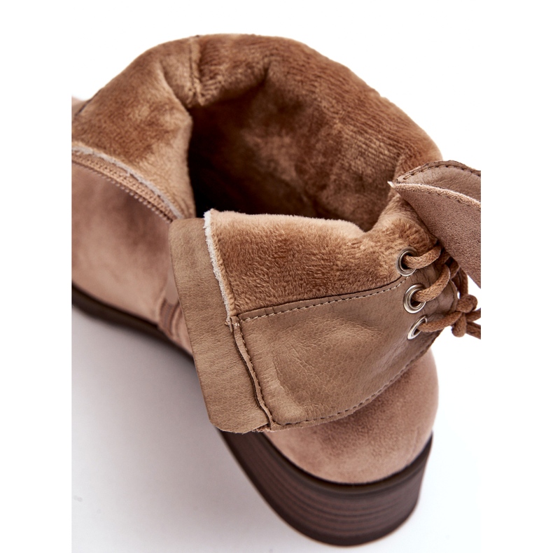 Evento Women's Warm Suede Flat Boots, Beige 2