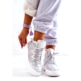 Women's silver insulated sports shoes 2