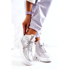 Women's silver insulated sports shoes 3