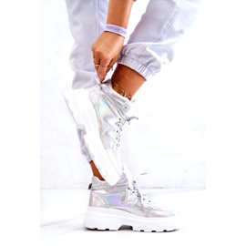 Women's silver insulated sports shoes 4