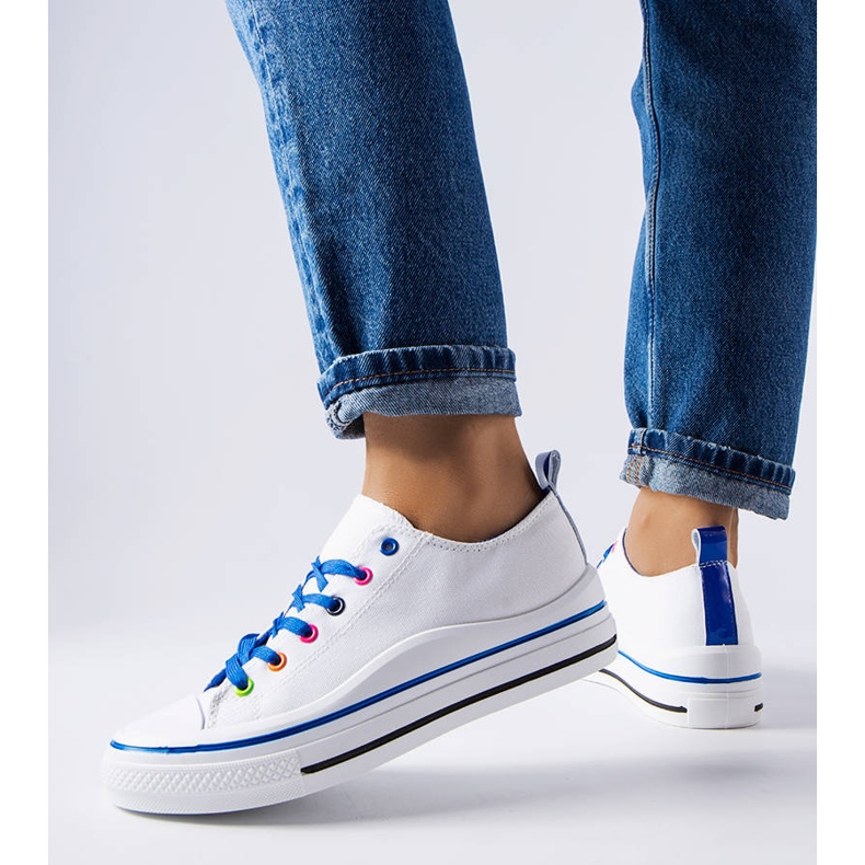 White and blue platform sneakers from Bois 1