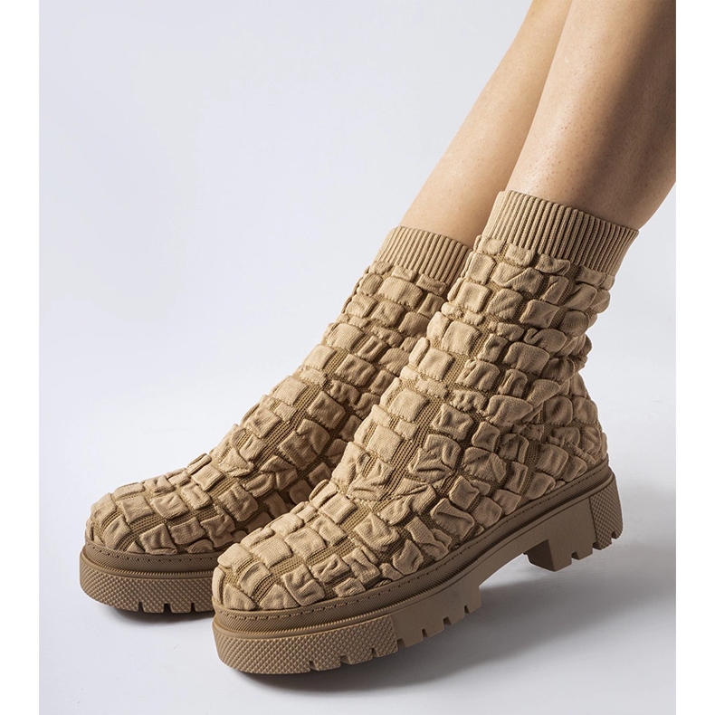 Brown ankle boots with a sock upper from Arlington 1