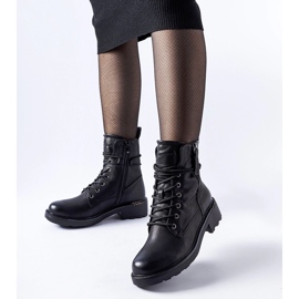Black ankle boots with a decorative Emarese zipper 1 Black ankle boots with a decorative Emarese zipper 1