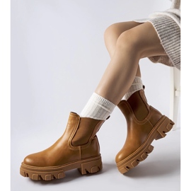 Brown, massive, insulated slip-on ankle boots by Giulio 1