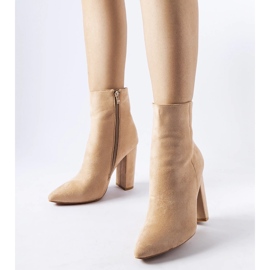Beige eco-suede ankle boots by Borgetto 1 Beige eco-suede ankle boots by Borgetto 1
