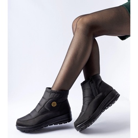 Black snow boots with a low wedge Vittore 1