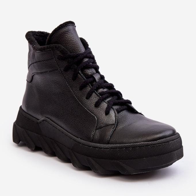 Women's Insulated Leather Boots on the Platform Black Lemar Jevette 2