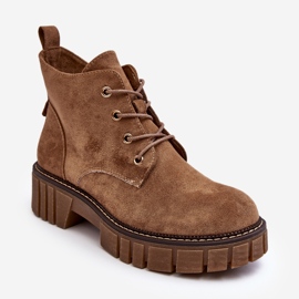 Sergio Leone Suede Insulated Lace-up Ankle Boots, Dark Beige, Bjorg 1