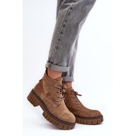 Sergio Leone Suede Insulated Lace-up Ankle Boots, Dark Beige, Bjorg 2