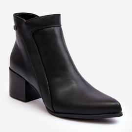 Sergio Leone Black Cidi Leather Low Heel Ankle Boots 1
