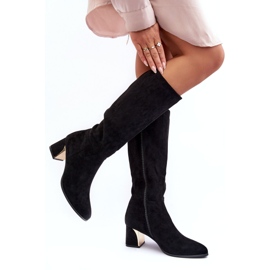 Seastar Over-the-Knee Suede Boots with Black High Heels 3