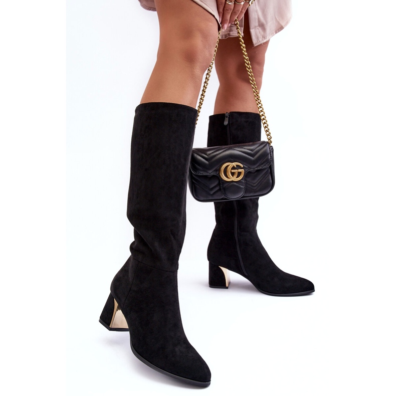 Seastar Over-the-Knee Suede Boots with Black High Heels 4