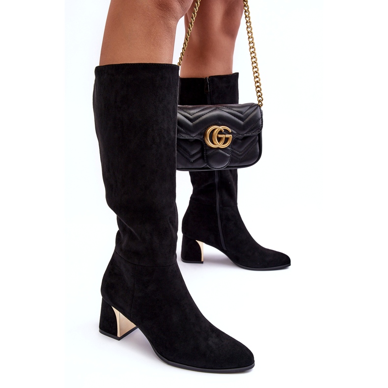 Seastar Over-the-Knee Suede Boots with Black High Heels 5