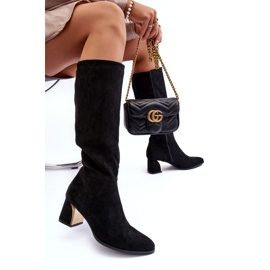 Seastar Over-the-Knee Suede Boots with Black High Heels 6