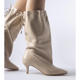 Beige boots with a low heel from Deserres 1