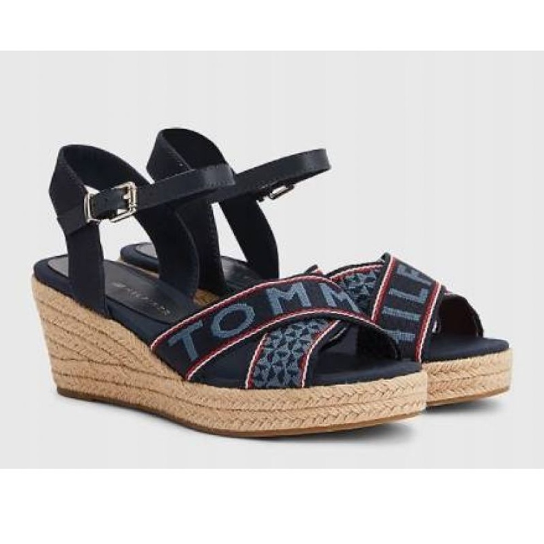 Tommy Hilfiger Webbing Low Wedge Sandal W FW0FW06297 blue 1