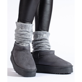 Gray Shelovet short platform snow boots grey 1