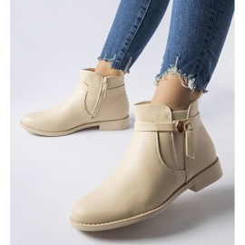 Beige flat insulated ankle boots by Raimondo 1