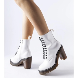 Ezio white lace-up ankle boots 1
