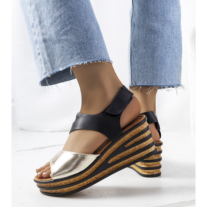 Gold espadrilles on Burley wedges golden 1