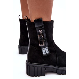 Black suede women's boots 4