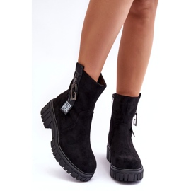 Black suede women's boots 2