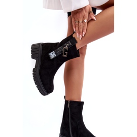 Black suede women's boots 3