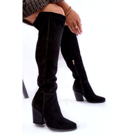 Lewski Shoes Women's Suede Thigh High Boots Lewski 2833 Black 4 Lewski Shoes Women's Suede Thigh High Boots Lewski 2833 Black 4