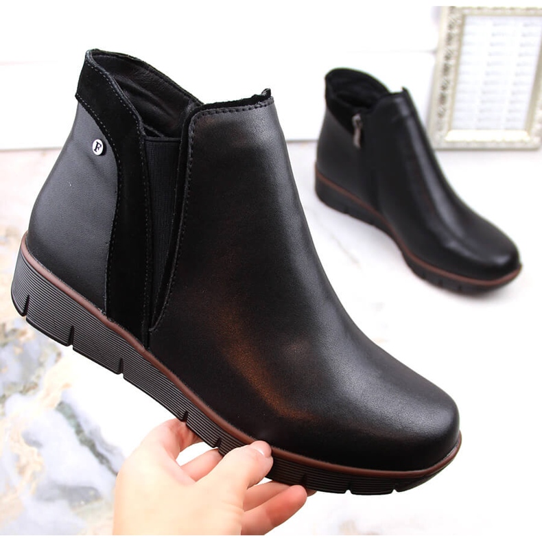 Black insulated women's leather wedge boots Filippo DBT4781 1 Black insulated women's leather wedge boots Filippo DBT4781 1