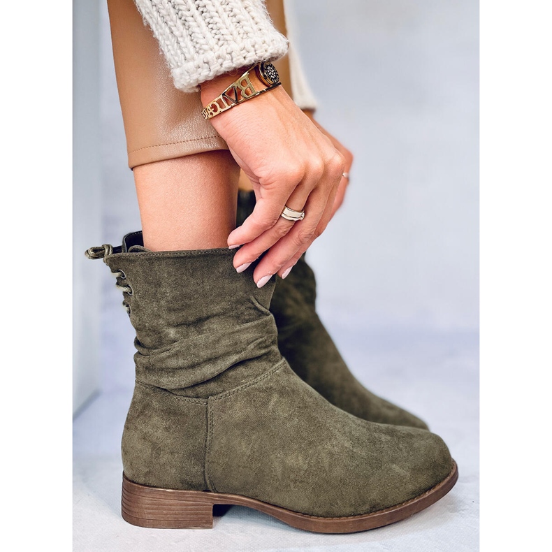 Theda Green suede flat boots 2