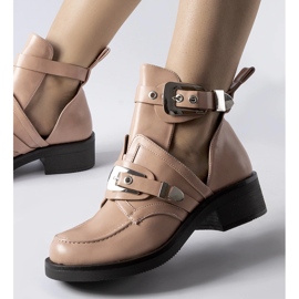 Pink ankle boots with cutouts from Sperone 1