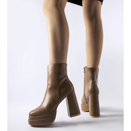 Brown high-heeled ankle boots from Ashwood 1