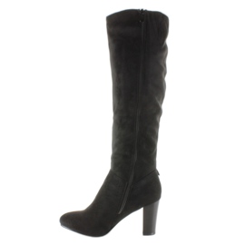 High heels with fringes H615 Black 1