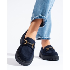 Shelovet women's navy blue suede moccasins 1 Shelovet women's navy blue suede moccasins 1