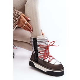 Women's Snow Boots With a Thick Sole Vegan D.Franklin DFSH371006 Silver 2