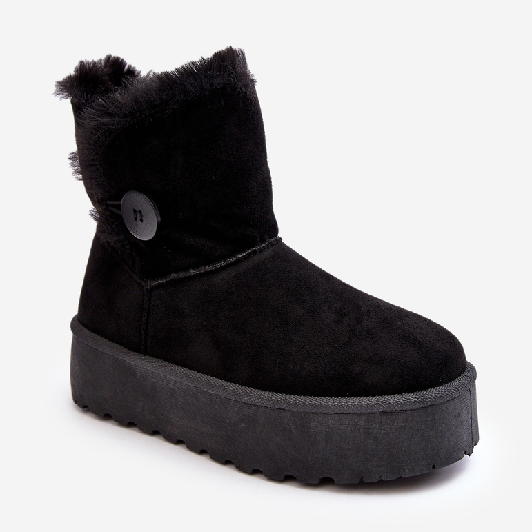 Women's Platform Snow Boots With Fur, Black Vikas 1