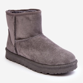 Women's Suede Insulated Snow Boots Gray Nanga grey 1
