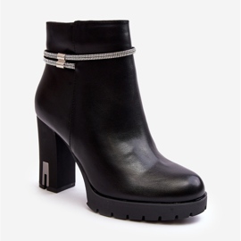 Women's Ankle Boots With Decoration, Black Carolla 1