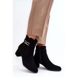 Women's Low Heel Ankle Boots With Decoration Black Numissa 2