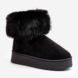 Women's Platform Snow Boots With Fur Black Mancy 1