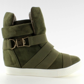Sneakers with rubber stripes F-215 Olive green 1