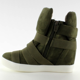 Sneakers with rubber stripes F-215 Olive green 2