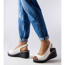 Elda white wedge sandals 1