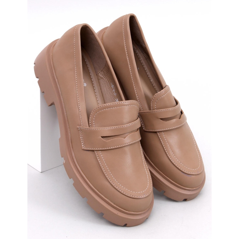 Andral Khaki platform loafers beige 1