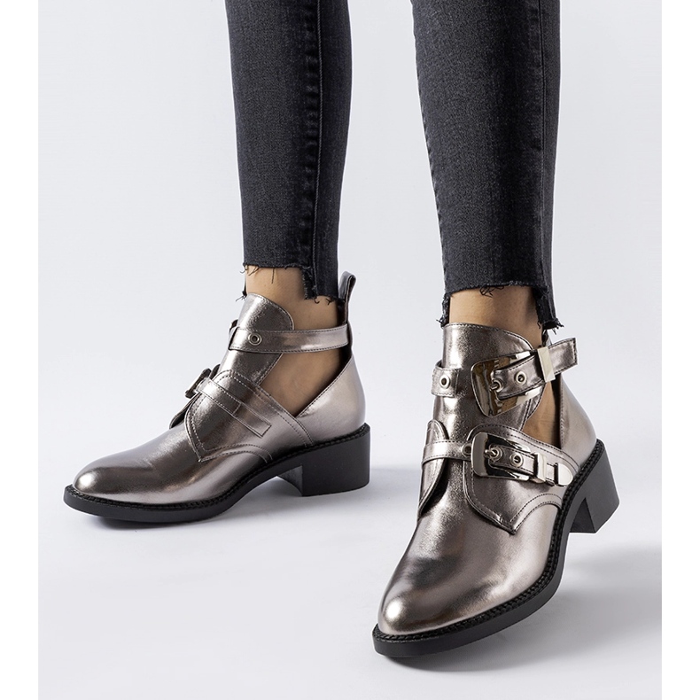 Dark metallic, high-cut ankle boots from Ritaldi silver 1