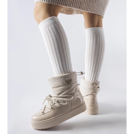 Beige insulated snow boots with elastic Oslavia 1