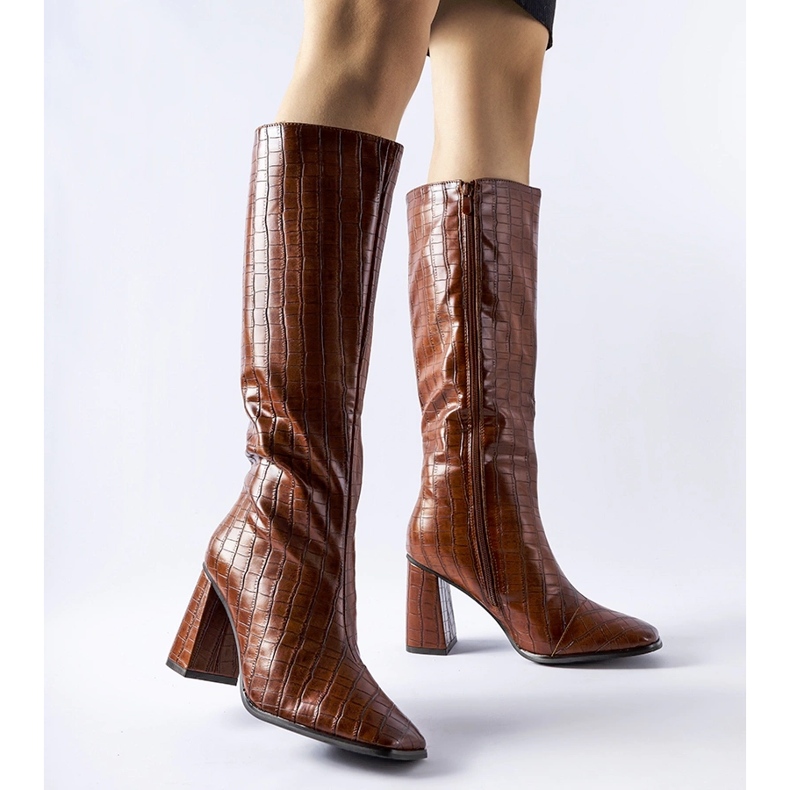 Brown insulated high-heeled boots by Ferruccio 1