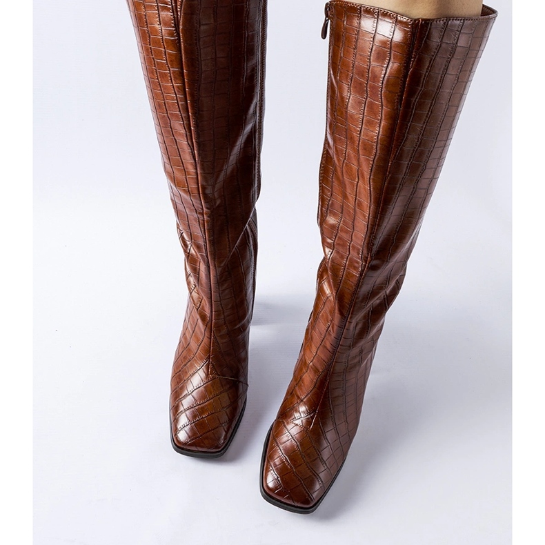 Brown insulated high-heeled boots by Ferruccio 2